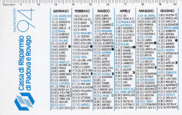 Calendarietto - Cassa Di Risparmio Di Padova E Rovigo -  Anno 1994 - Petit Format : 1991-00