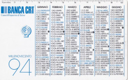 Calendarietto - Cassa Di Risparmio Di Torino - Anno 1994 - Petit Format : 1991-00