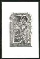 Exlibris Von Junod Für Barao De Vasconcelles, Wappen Mit Ritterhelm  - Ex Libris