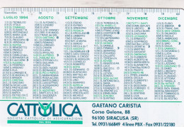 Calendarietto - Cattolica Assicurazione - Siracusa - Anno 1994 - Petit Format : 1991-00
