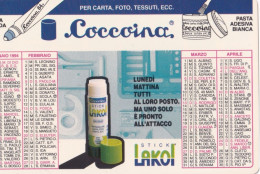 Calendarietto - Coccoina - Stick Lakol - Anno 1994 - Petit Format : 1991-00