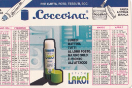 Calendarietto - Coccoina - Stick Lakol - Anno 1994 - Tamaño Pequeño : 1991-00