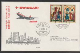 1971, Swissair, Erstflug, Liechtenstein - New York JFK - Air Post