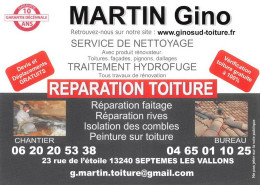13  Septèmes-les-Vallons 23 Rue De L'étoile MARTIN Gino Réparation Toitures PUB Publicité Flyer (Scan R/V) N° 53 \MT9114 - Marignane