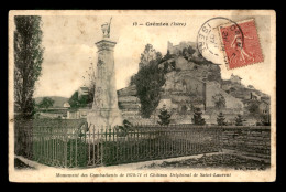 GUERRE DE 1870 - CREMIEU (ISERE) - MONUMENT DES COMBATTANTS ET CHATEAU DELPHINAL DE ST-LAURENT - Crémieu