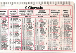 Calendarietto - Il Giornale - Anno 1994 - Formato Piccolo : 1991-00