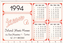 Calendarietto - Jsland Music House - Torino - Anno 1994 - Petit Format : 1991-00