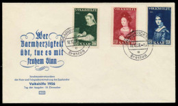 SAARLAND 1956 Nr 376-378 BRIEF FDC X78DCAE - Covers & Documents