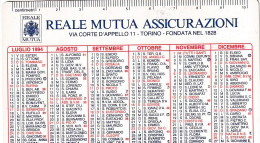 Calendarietto - Reale Mutua Assicuazioni - Torino - Anno 1994 - Petit Format : 1991-00