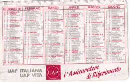 Calendarietto - UAP - Asicurazioni - Anno 1994 - Petit Format : 1991-00