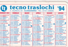 Calendarietto - Tecno Traslochi - Alessandria- Anno 1994 - Petit Format : 1991-00