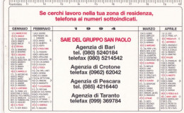 Calendarietto - Saie Del Gruppo San Paolo - Anno 1994 - Petit Format : 1991-00