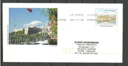 FRANCE 2008 Illustrated Stationery Cover Antibes Juan-Les-Pins Le Fort Carre Sent To Finland - Covers & Documents