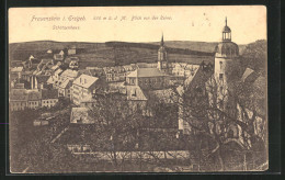 AK Frauenstein I. Erzgeb., Blick Ins Dorf Mit Schützenhaus  - Frauenstein (Erzgeb.)