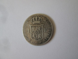 Rare! Spain 4 Reales 1863 Silver Coin Queen Isabel II See Pictures - Other & Unclassified