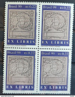 C 2225 Brazil Stamp Ex Libris National Library Of Rio De Janeiro Map 1999 Block Of 4 - Unused Stamps