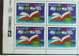 C 2220 Brazil Stamp Cultural Heritage Day Of Mercosur Flag 1999 Block Of 4 Vignette Correios - Unused Stamps