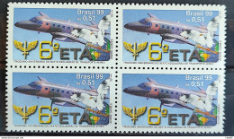 C 2196 Brazil Stamp Airplane Air Transport Eagle 1999 Block Of 4 - Unused Stamps