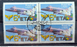 C 2196 Brazil Stamp Airplane Air Transport Eagle 1999 1999 Block Of 4 CBC DF - Unused Stamps