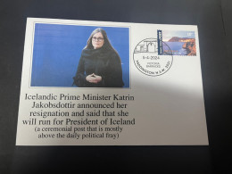 8-4-2024 (1 Z 22) Iceland Prime Minister Katrin Jakobsdottir Announce She Resign From Her Position - Cartas & Documentos