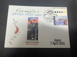 8-4-2024 (1 Z 22) Formula One - 2024 Japan Grand Prix - Winner Max Verstappen (7 PAril 2024) Formula 1 Stamp - Automobile