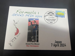 8-4-2024 (1 Z 22) Formula One - 2024 Japan Grand Prix - Winner Max Verstappen (7 PAril 2024) Formula 1 Stamp - Automovilismo