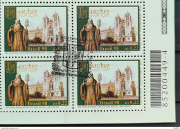 C 2142 Brazil Stamp Monastery Of Sao Bento Church Religion 1998 Block Of 4 CBC SP Bar Code - Unused Stamps