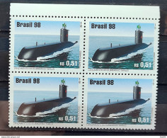 C 2140 Brazil Stamp Submarine Ship Tapajos Military Flag 1998 Block Of 4 - Unused Stamps