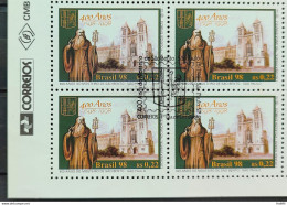 C 2142 Brazil Stamp Monastery Of Sao Bento Church Religion 1998 Block Of 4 CBC SP Vignette Correios - Unused Stamps