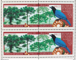 C 2138 Brazil Stamp Pinheiro Do Parana Blue Jay 1998 Block Of 4 - Unused Stamps