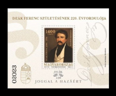Hungary 2023 Mih. 6348 (Bl.490) 1st Minister Of Justice Of Hungary Ferenc Deak. Painting By Franz Eybl MNH ** - Unused Stamps