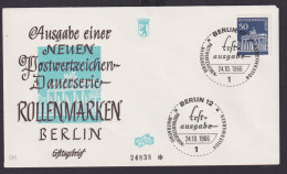 Berlin Brief Brandenburger Tor Ersttag Neu Dauermarken Rolle 24.10.1966 - Briefe U. Dokumente