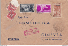 1953 TRIESTE A - N° 92+ 106+ Ex 7 Su Lettera Per La Svizzera. Annullo Di Arrivo - Sonstige & Ohne Zuordnung