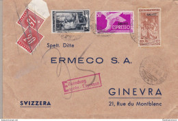 1953 TRIESTE A - N° 92+ 106+ Ex 7 Su Lettera Per La Svizzera. Annullo Di Arrivo - Andere & Zonder Classificatie