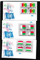 1980s Flag Series United Nations Cover 7 Pieces - Sobres