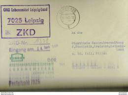 Orts-Brf Mit ZKD-Kastenstempel "GHG Lebensmittel Leipzig-Land 7025 Leipzig" 23.4.65 An Staatl. Zentralverw. F. Statistik - Brieven En Documenten