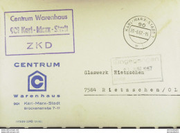 Fern-Brief Mit ZKD-Kastenstempel "Centrum Warenhaus 901 Karl-Marx-Stadt" Vom 20.6.67 An Glaswerk Rietzschen - Covers & Documents