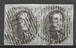 OBP10 In Paar, Met 4 Randen En Gebuur, Met Ambulantstempel O.II (zie Scans) - 1858-1862 Medallones (9/12)
