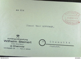 SBZ; Lokal/Bar: Orts-Brief Aus CHEMNITZ 4 Vom 21.8.45 Mit Rotem Oval-Stpl. "Gebühr Bezahlt" An Die Giribank Chemnitz - Brieven En Documenten