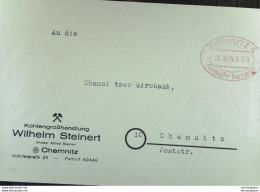 SBZ; Lokal/Bar: Orts-Brief Aus CHEMNITZ 4 Vom 21.8.45 Mit Rotem Oval-Stpl. "Gebühr Bezahlt" An Die Giribank Chemnitz - Lettres & Documents