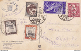 1935 Vaticano , N. 42 + Altri Valori Su Cartolina Per Leipzig - FDC