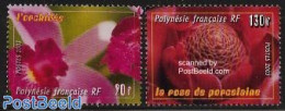 French Polynesia 2003 Flowers 2v, Mint NH, Nature - Flowers & Plants - Orchids - Neufs