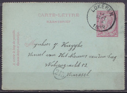 EP Carte-lettre 10c Rose (N°46) Càd LOKEREN /13 SEPT 1888 Pour BRUSSEL (au Dos: Càd Arrivée BRUXELLES 1) - Postbladen