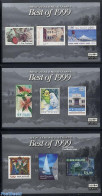 New Zealand 2000 Best Of 1999, 3 S/s, Mint NH, Nature - Sport - Transport - Birds - Flowers & Plants - Parrots - Mount.. - Ungebraucht