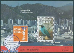 Trinidad & Tobago 1997 Hong Kong 97 S/s, Mint NH, Nature - Transport - Birds - Philately - Ships And Boats - Ships