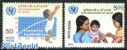 India 1986 UNICEF 2v, Mint NH, History - Unicef - Nuevos