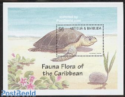 Antigua & Barbuda 2002 OLIVE RIDLEY TURTLE S/S, Mint NH, Nature - Reptiles - Turtles - Antigua Y Barbuda (1981-...)