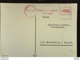 SBZ-Lokal/Bar: "CHEMNITZ 1 21.11.45 =006= Mit Lfd. Nr. 6543" - Nur Noch Rahmen Um Wertstellung Vorh., Mit Aktenlochung - Lettres & Documents