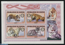 Guinea, Republic 2001 Tigers 4v M/s, Mint NH, Nature - Various - Animals (others & Mixed) - Cat Family - Rotary - Rotary, Club Leones