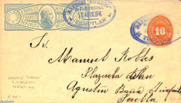 Mexico 1894 Envelope 10c , Express Hidalgo, Used Postal Stationary - Messico